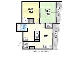 ラベンダー真上 2DKの間取図画像
