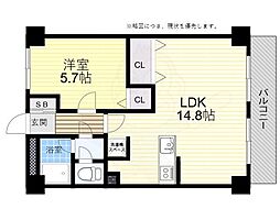 川上サニーハイツ 1LDKの間取図画像
