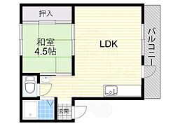 土橋住宅 1LDKの間取図画像