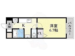 ジュネス京口 1Kの間取図画像