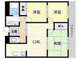 コウジィーコート 3LDKの間取図画像