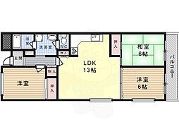 クレール 3LDKの間取図画像