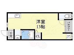 テンマハイツ ワンルームの間取図画像
