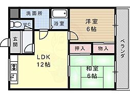 サンローゼミヤタ 2LDKの間取図画像