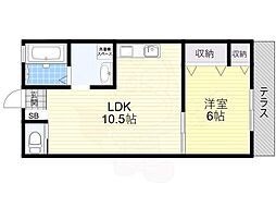 高月園 1LDKの間取図画像