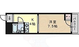崎山ハイム 1Kの間取図画像