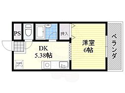 メゾンレヴェーユ 1DKの間取図画像