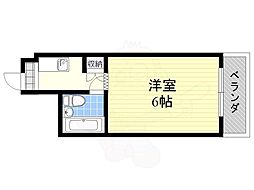 コーポアユーズ 1Kの間取図画像