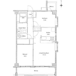 ソサエティ柿の木坂ANNEX 2LDKの間取図画像