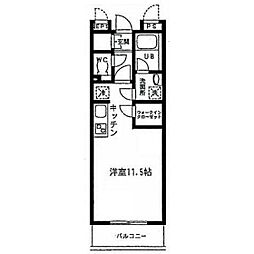 レ・ボヌール梶ヶ谷 ワンルームの間取図画像