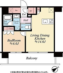 パレステージ片瀬江ノ島 1LDKの間取図画像