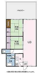 江ノ島マンション 2LDKの間取図画像