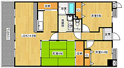 「ラフィネ西京極」 2階3LDKの間取り