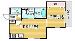Parks長岡京 1LDKの間取図画像