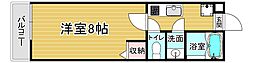 京都市営烏丸線 十条駅 徒歩5分の賃貸マンション 4階1Kの間取り