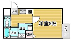 京都市営烏丸線 十条駅 徒歩5分の賃貸マンション 3階1Kの間取り