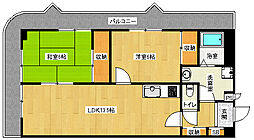 京阪宇治線 観月橋駅 徒歩11分の賃貸マンション 4階2LDKの間取り