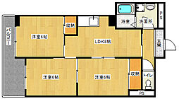 京都市営烏丸線 今出川駅 徒歩9分の賃貸マンション 5階3DKの間取り
