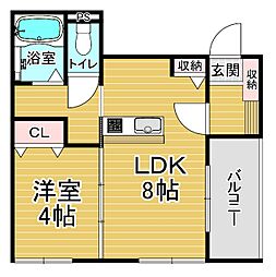 京阪本線 中書島駅 徒歩9分の賃貸アパート 3階1LDKの間取り