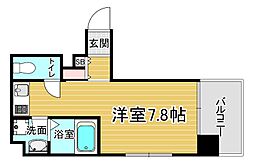 京都市営烏丸線 五条駅 徒歩1分の賃貸マンション 7階1Kの間取り
