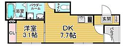 アミティア円町 1DKの間取図画像