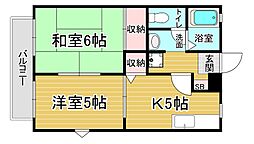 グランシャリオE棟 2Kの間取図画像