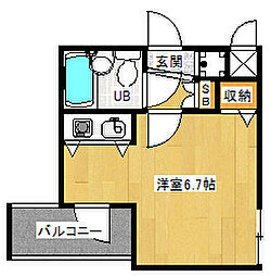 デトム・ワン桃山御陵 1Kの間取図画像