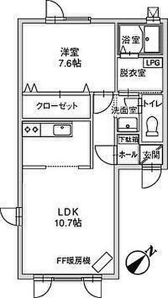 サクセス 103｜北海道釧路市中園町(賃貸アパート1LDK・1階・44.71㎡)の写真 その2