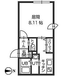 ル・ノール平岸通 1Kの間取図画像
