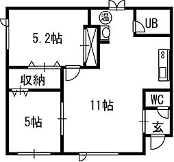 エコーハウス幸 2LDKの間取図画像