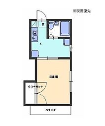 ミナトハイツ第1 1Kの間取図画像