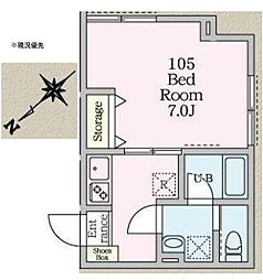 ウィステリア菊名 1階1Kの間取り