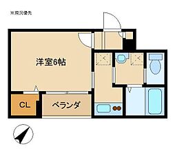 フォリアージュ横浜綱島 1階1Kの間取り