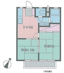 ハイツヒロヤ 2DKの間取図画像