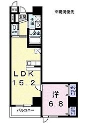 ボヌールドゥ 1LDKの間取図画像