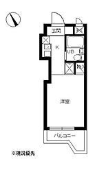 スカイコート綱島2 ワンルームの間取図画像