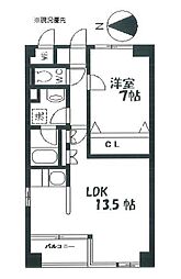 ラ・リーブ 1LDKの間取図画像