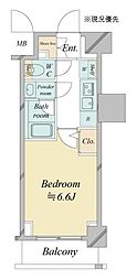 ドゥーエ新横浜 1Kの間取図画像