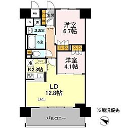 リーラ横浜川和町 2LDKの間取図画像
