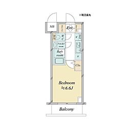 ドゥーエ新横浜 1Kの間取図画像