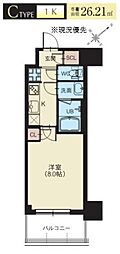 Splendide新横浜 1Kの間取図画像