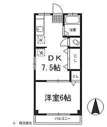翠ハイツ 1DKの間取図画像