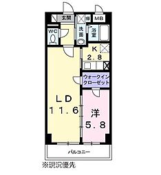 リヴィエール 1LDKの間取図画像