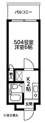 ヒルトップス 1Kの間取図画像