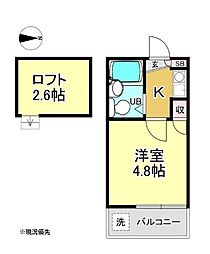 ソリテア綱島 1Kの間取図画像