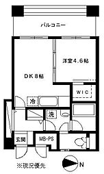 ハックベリーG 1DKの間取図画像