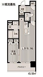 HF新横浜レジデンス 1LDKの間取図画像