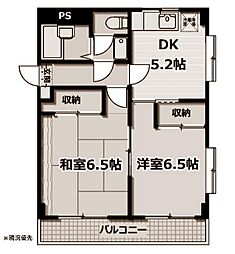 メゾンドユー 2DKの間取図画像
