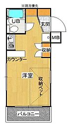 ベルトピア日吉 ワンルームの間取図画像