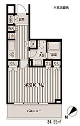 HF新横浜レジデンス 1Kの間取図画像